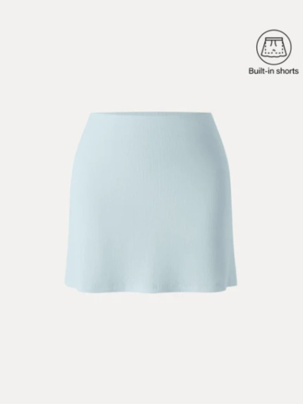 OGL Stretch Cotton Pointelle A-line Mini Skirt with Built-in Shorts